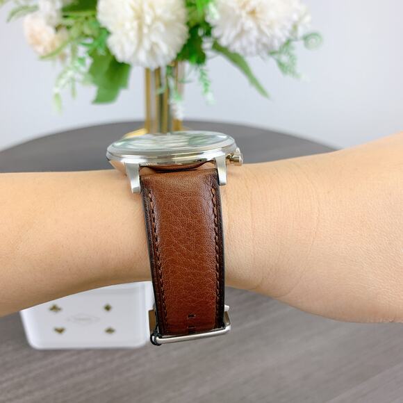 Fossil FS5850 Minimalist Chronograph Luggage Leather Watch - Picture 5 of 7